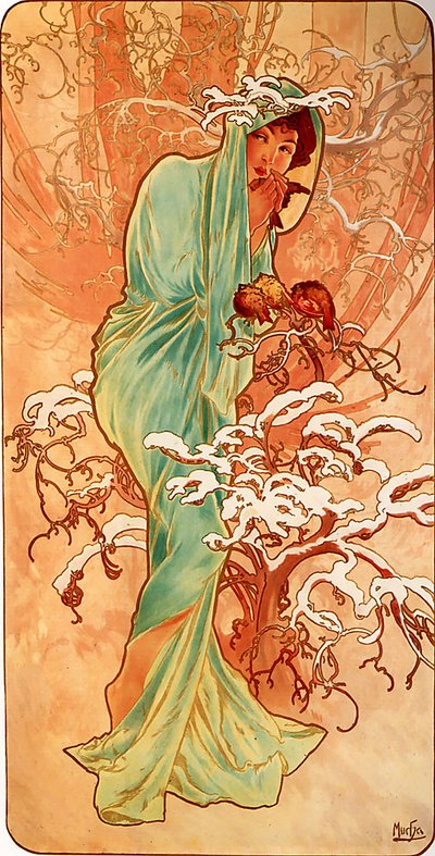 Winter door Alphonse Mucha